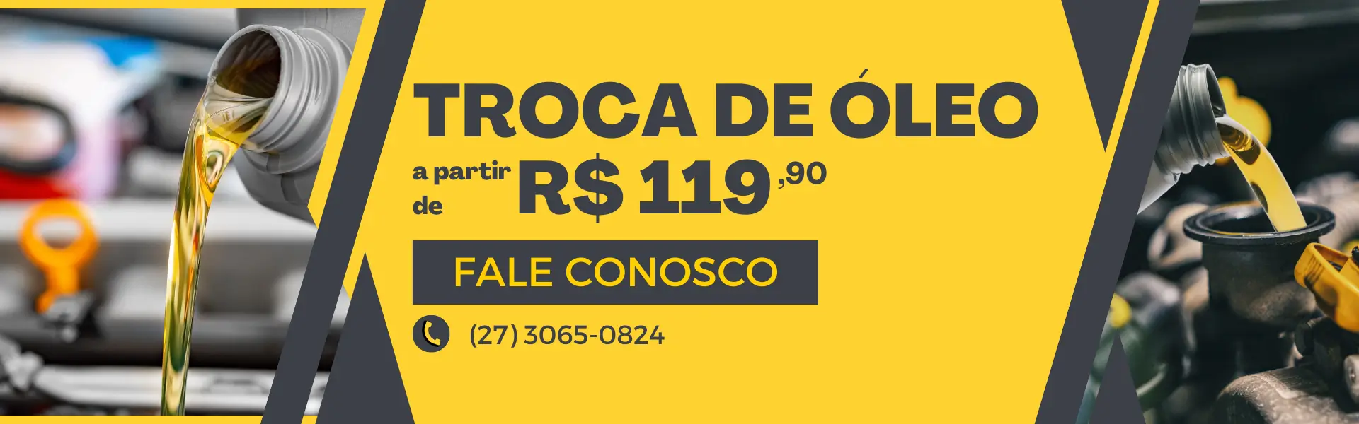Troca de óleo a partir de R$ 119,90